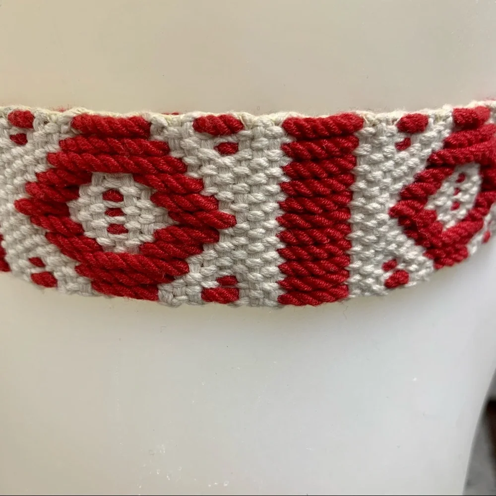 Handcrafted Aztec Belt with leather made in Italy -Size 34-38 needlework